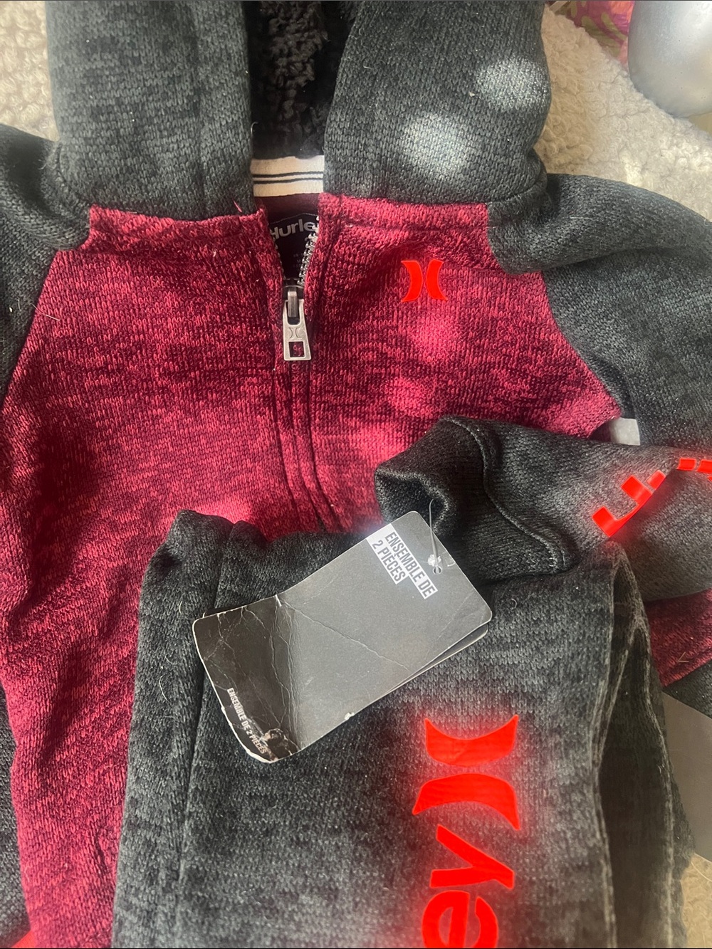 New Hurley Boys 2Piece Set Hoodie& Pants 2T NWT